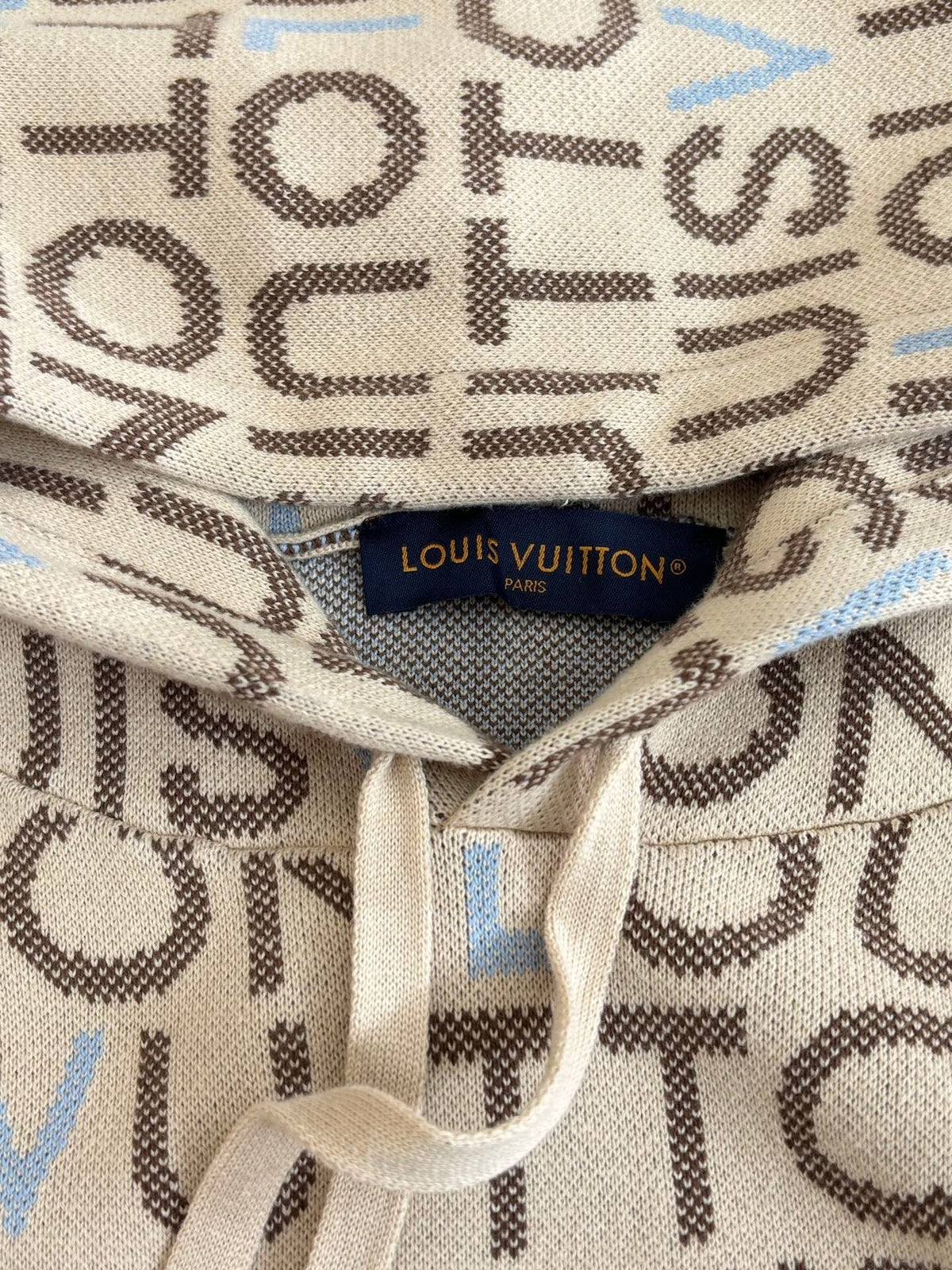 MONOGRAM PRINT HOODED SWEATSHIRT