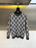 CHECKERED JACQUARD KNIT SWEATER