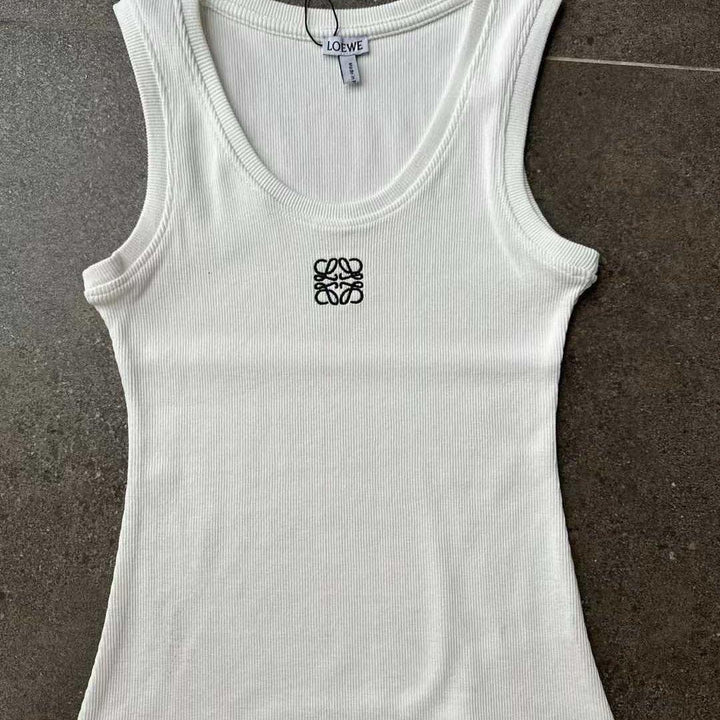 ANAGRAM LOGO FITTED RIBBED TANK TOP