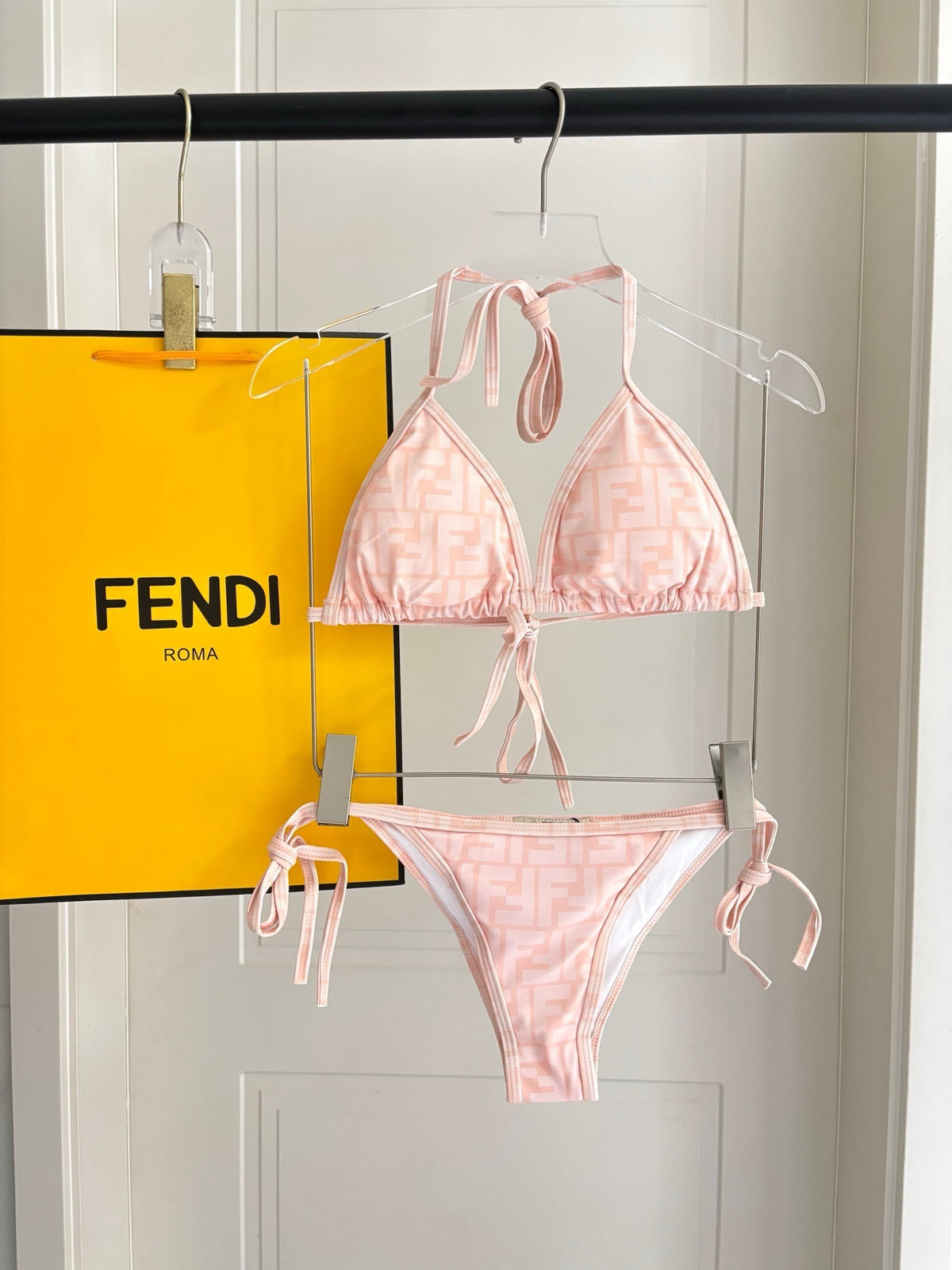 BLUSH MONOGRAM STRING BIKINI SET