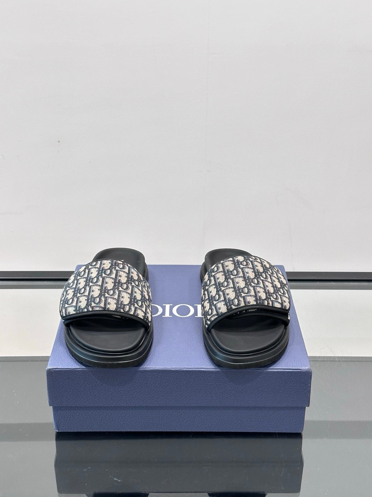 DESIGNER MONOGRAM SLIDE SANDALS