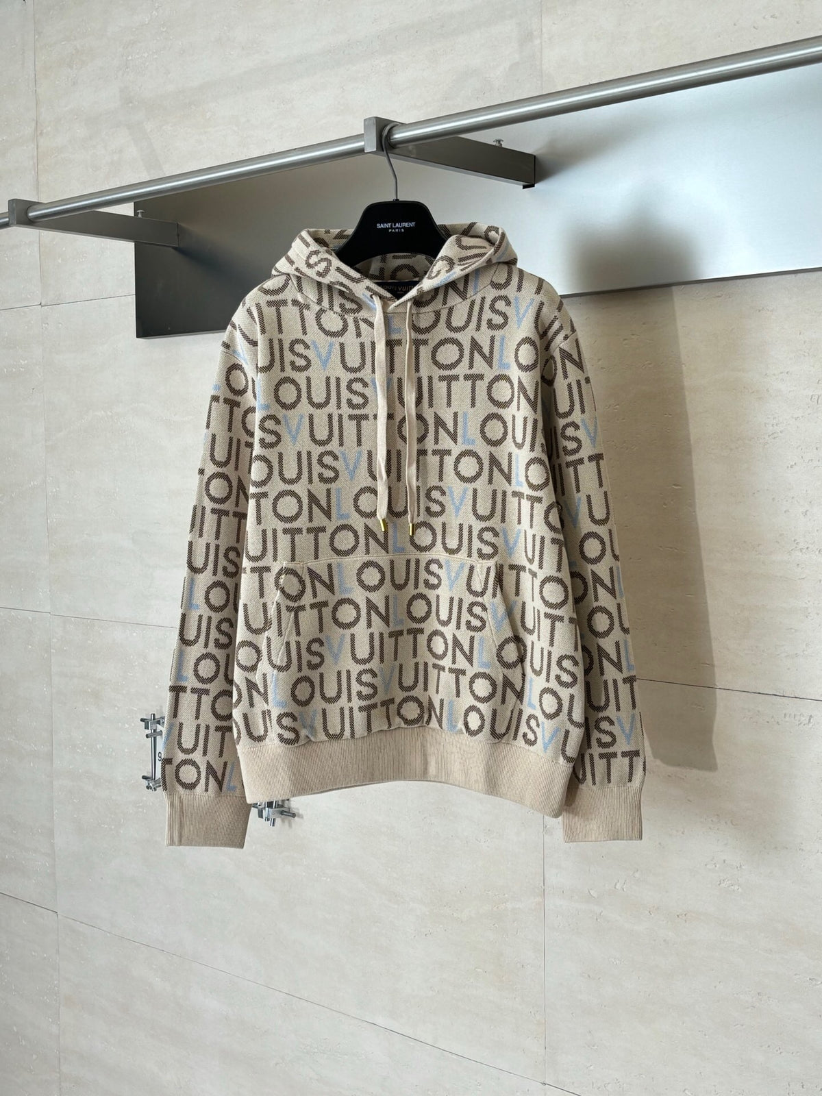 MONOGRAM PRINT HOODED SWEATSHIRT