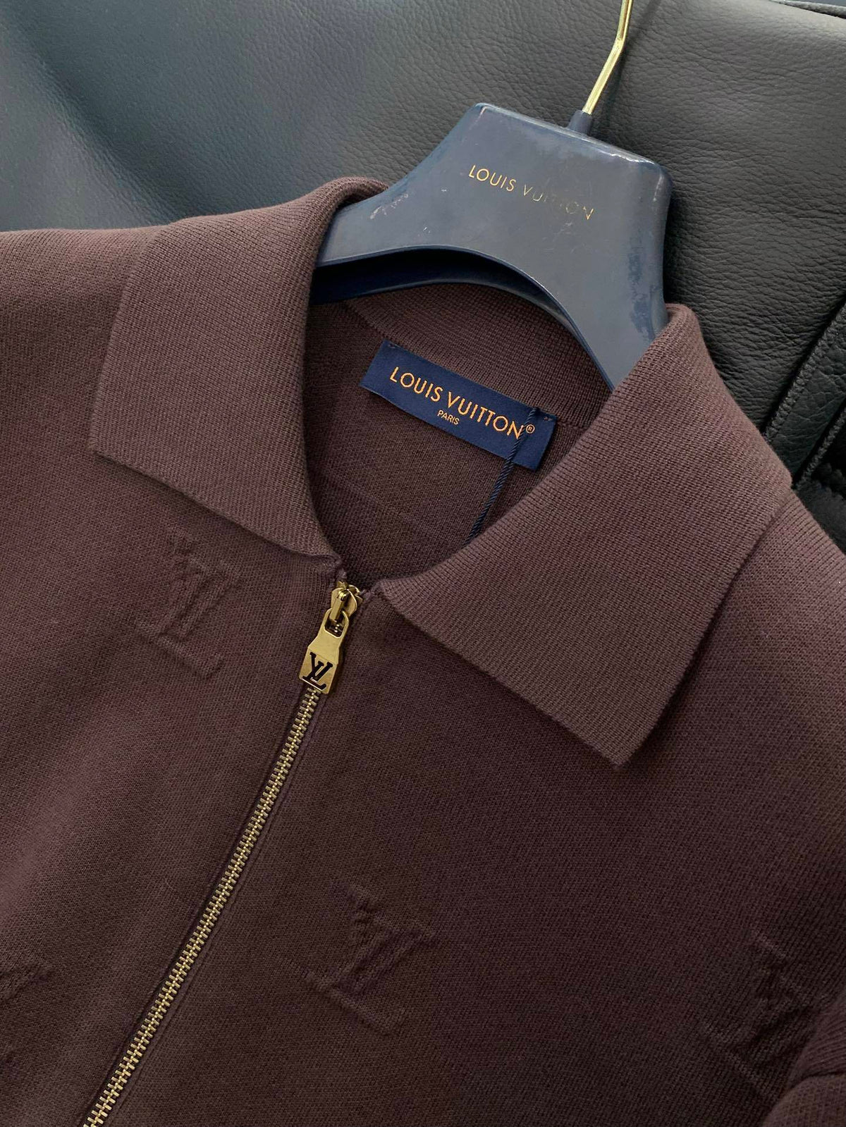 Geprägte Strickjacke mit Reißverschluss