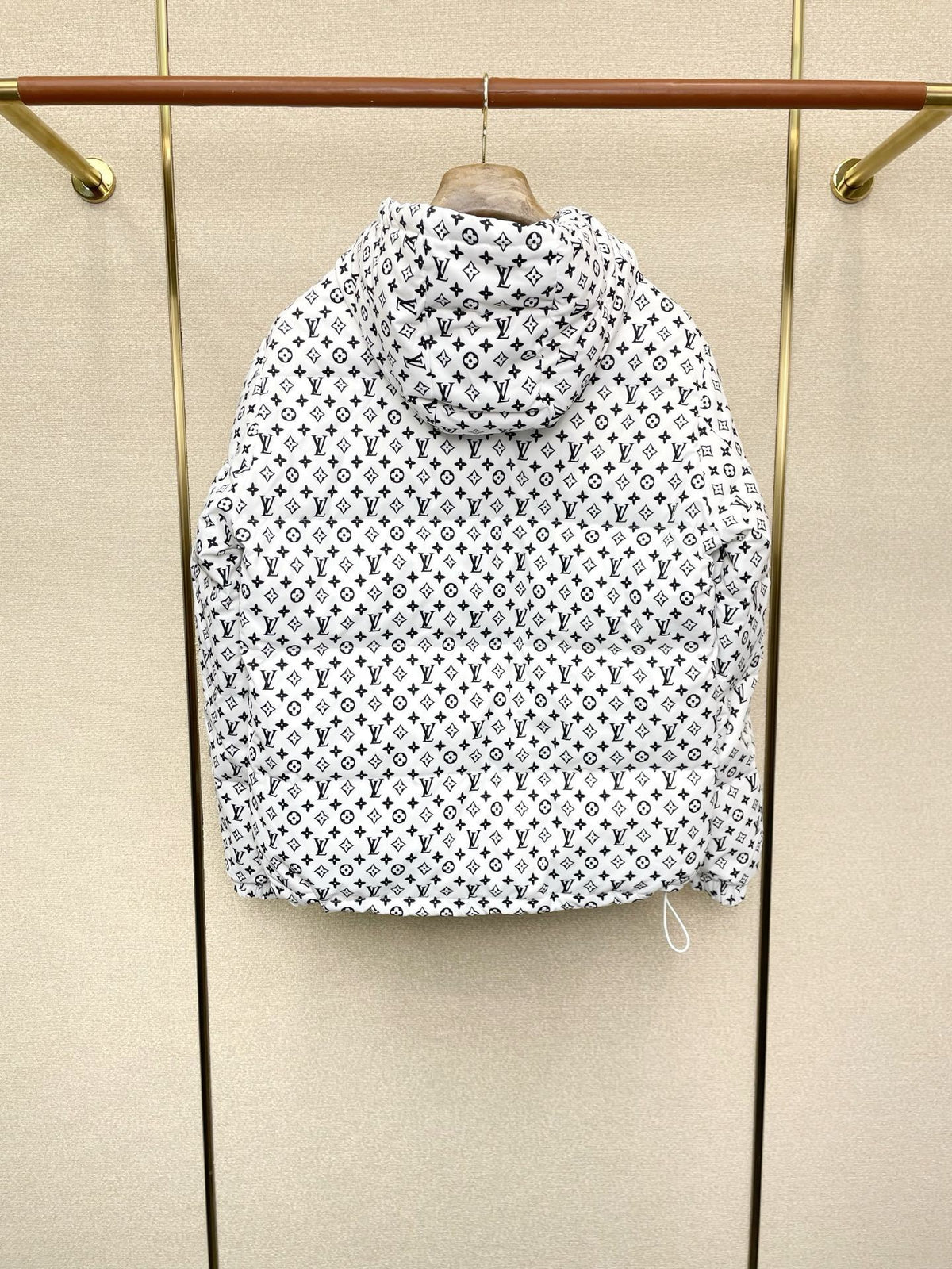 ALL-OVER MONOGRAM PADDED ZIP HOODIE