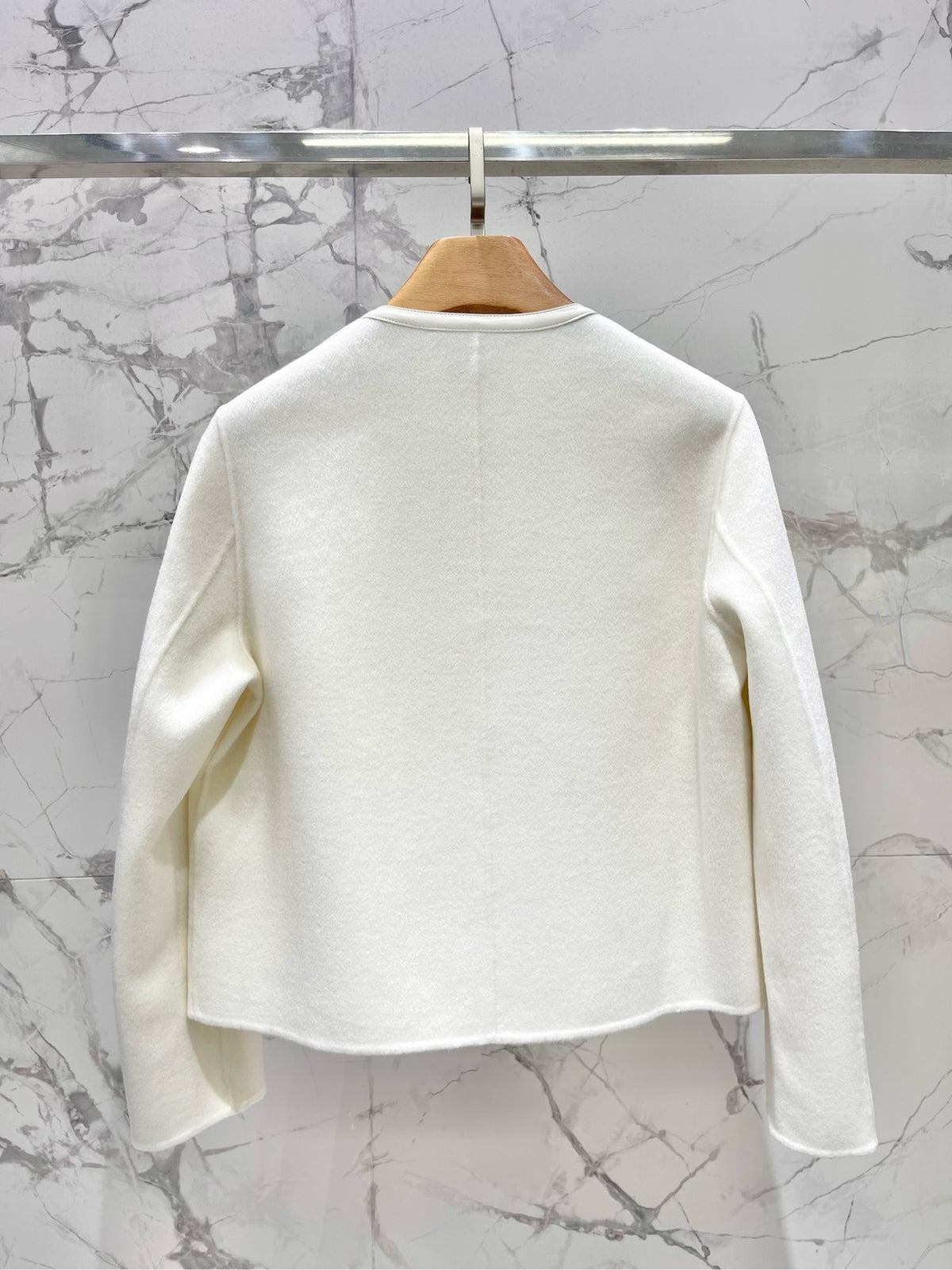 ASYMMETRIC WOOL-BLEND CROPPED JACKET