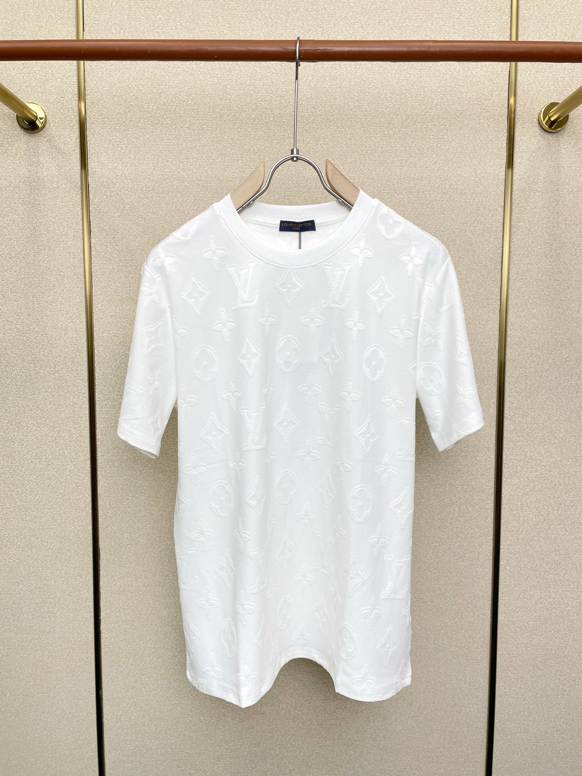 EMBOSSED MONOGRAM COTTON T-SHIRT