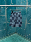CHECKERED DRAWSTRING SHORTS