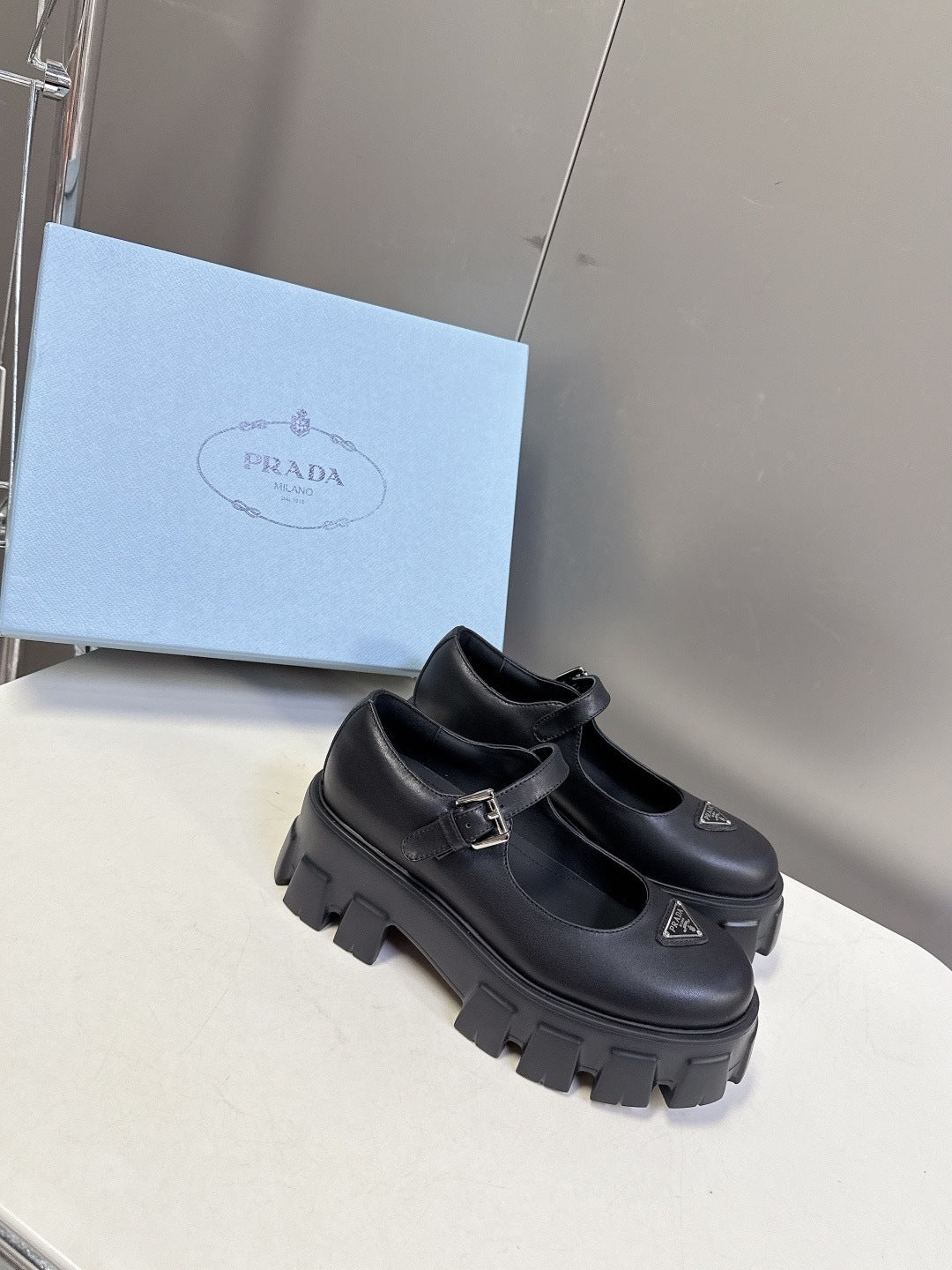 PLATFORM MARY JANE SHOES WITH BUCKLE STRAP
