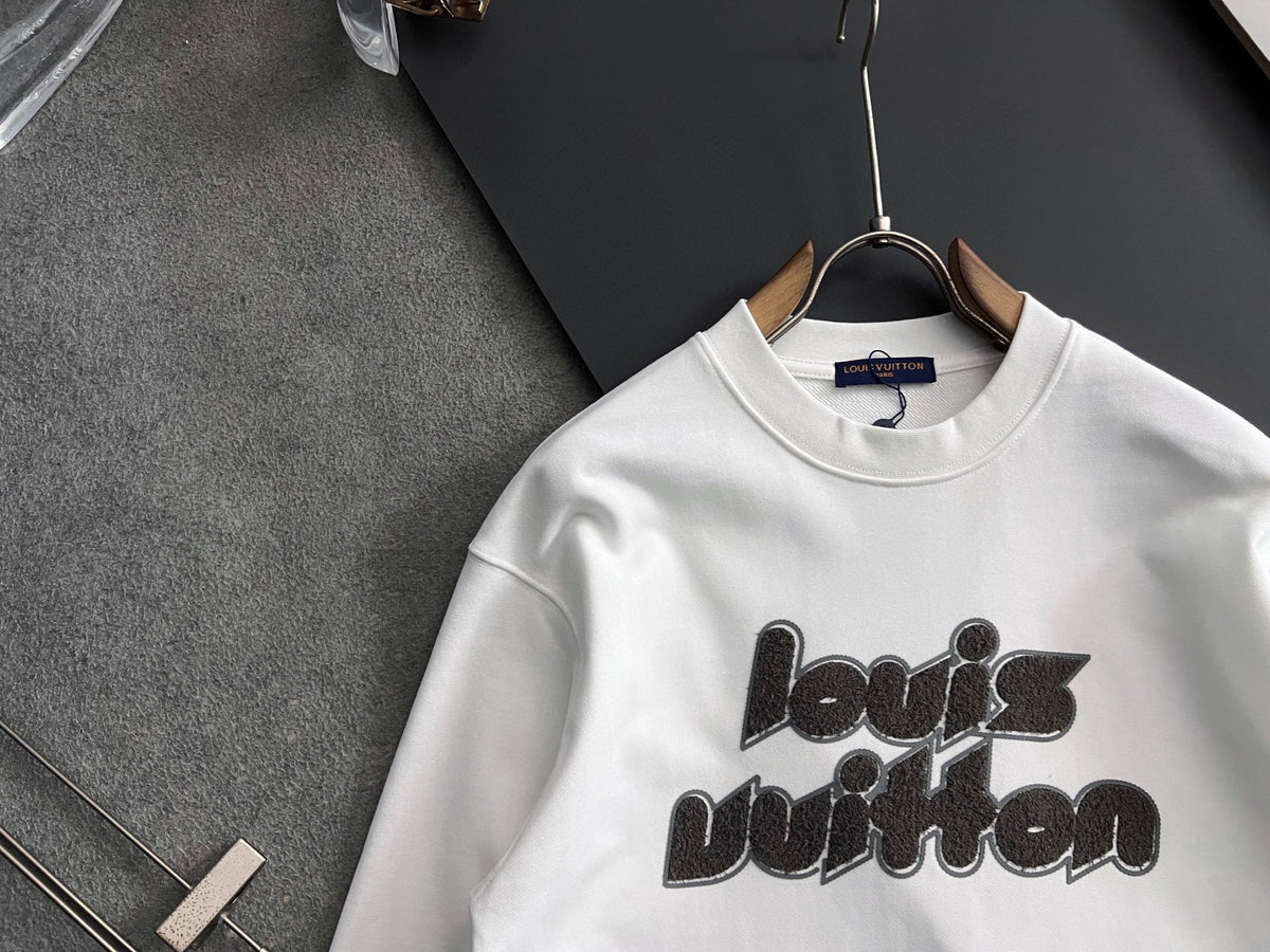 WEISSES BAUMWOLL-SWEATSHIRT MIT GEPRÄGTEM FRONTDRUCK
