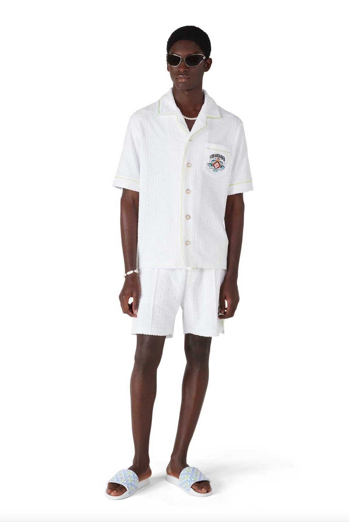 TEXTURED SHORT-SLEEVE SHIRT & SHORTS SET