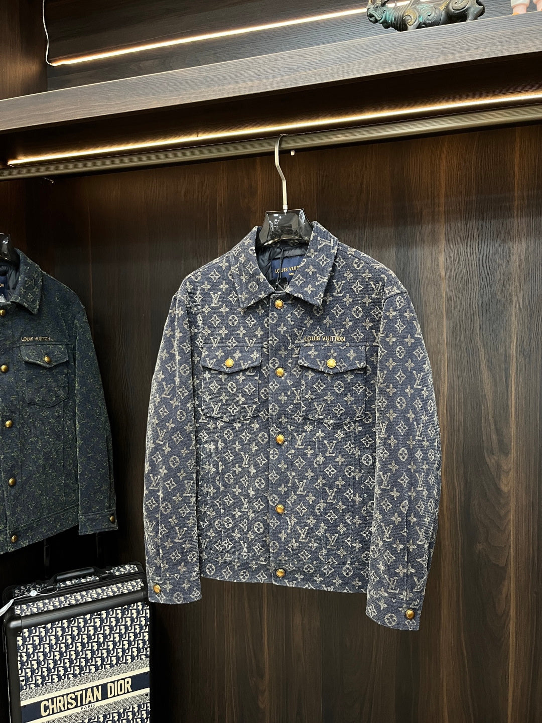 ALL-OVER PATTERN DENIM TRUCKER JACKET