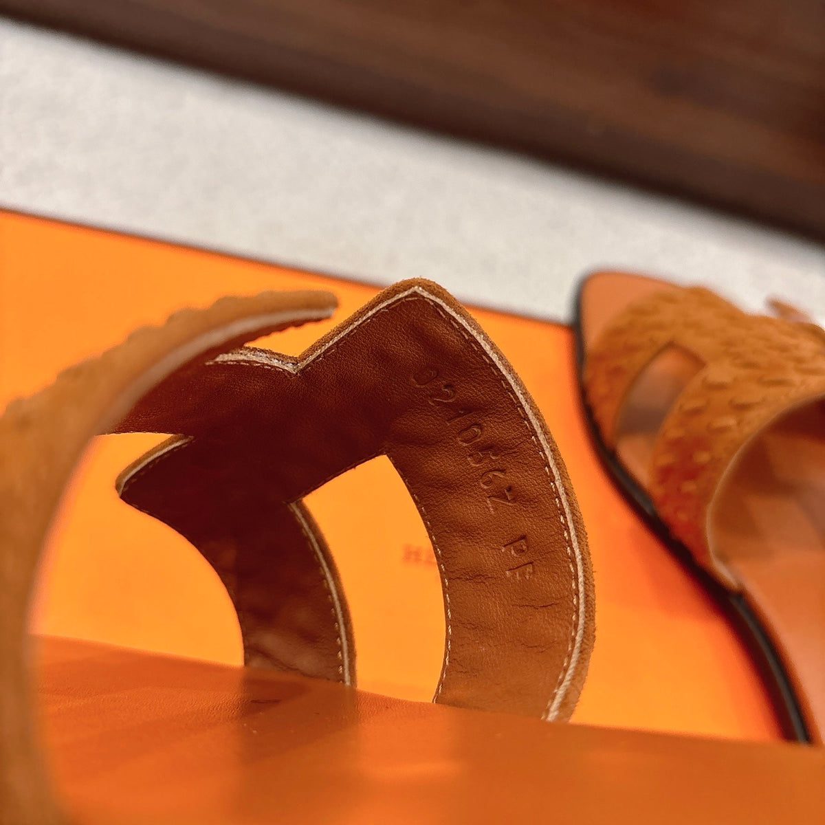 TAN SUEDE SLIDE SANDALS
