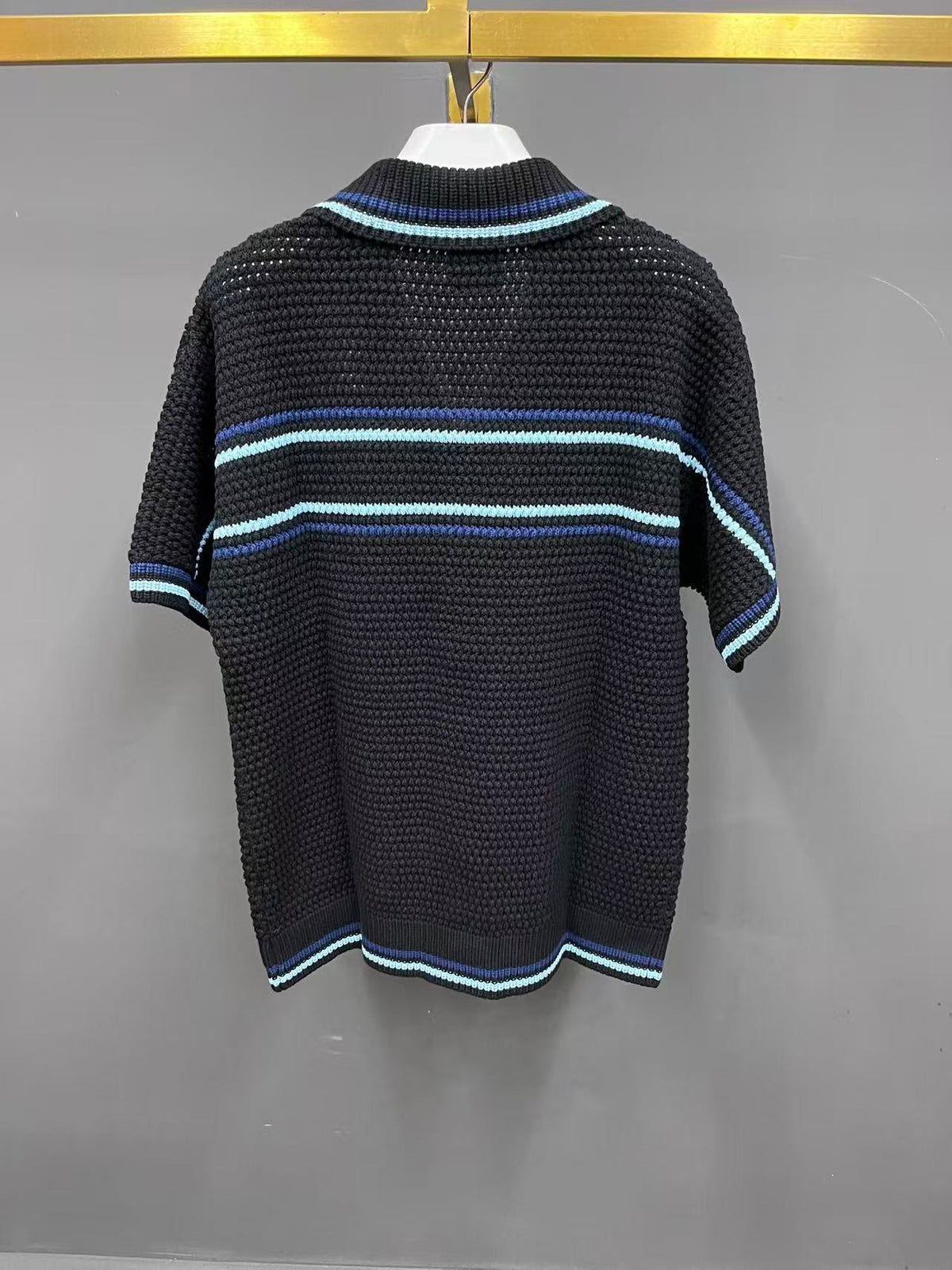 STRIPED TEXTURED KNIT SHORT SET