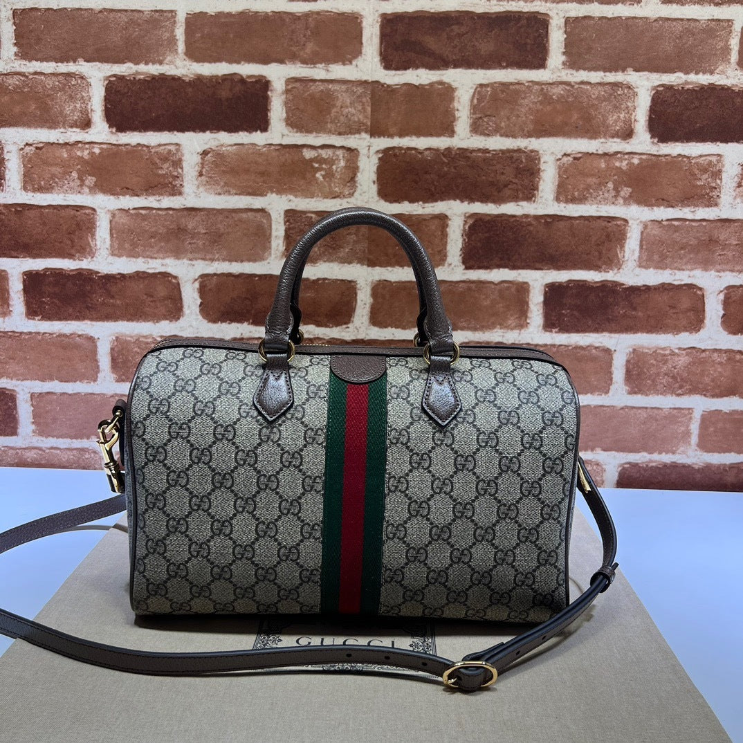 VINTAGE STRIPE CANVAS DUFFLE BAG