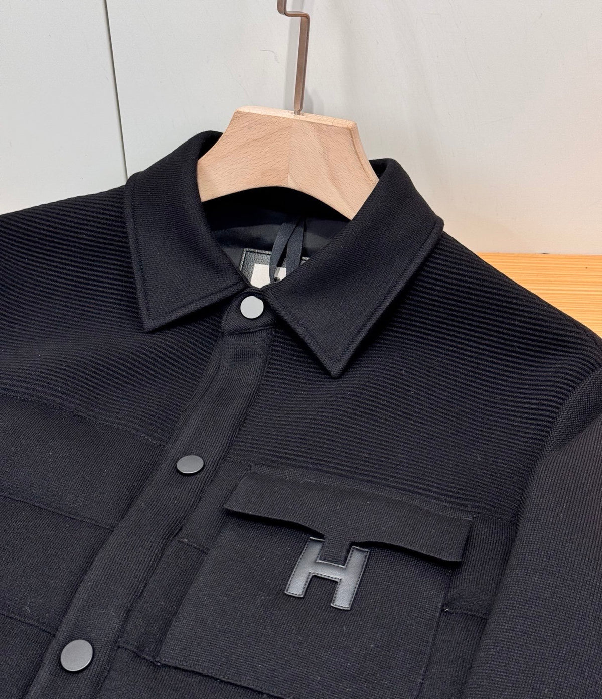 QUILTED PANEL BUTTON JACKET WITH TEXTURED DETAILS
